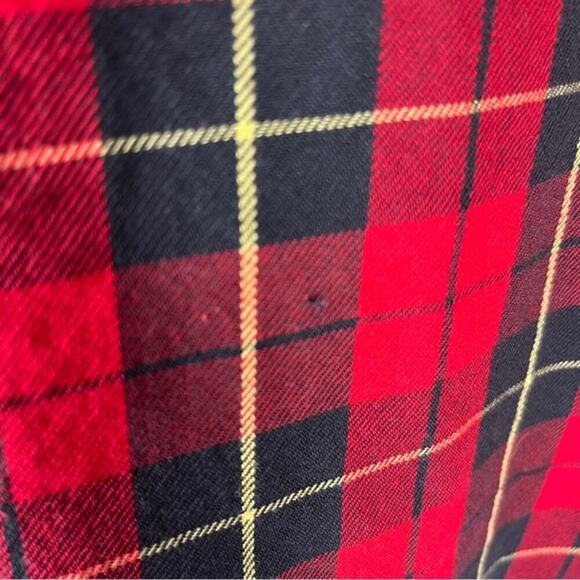 LAUREN RALPH LAUREN Red Tartan Plaid Long Sleeve Flannel Shirt Size Petite Med - Picture 8 of 9